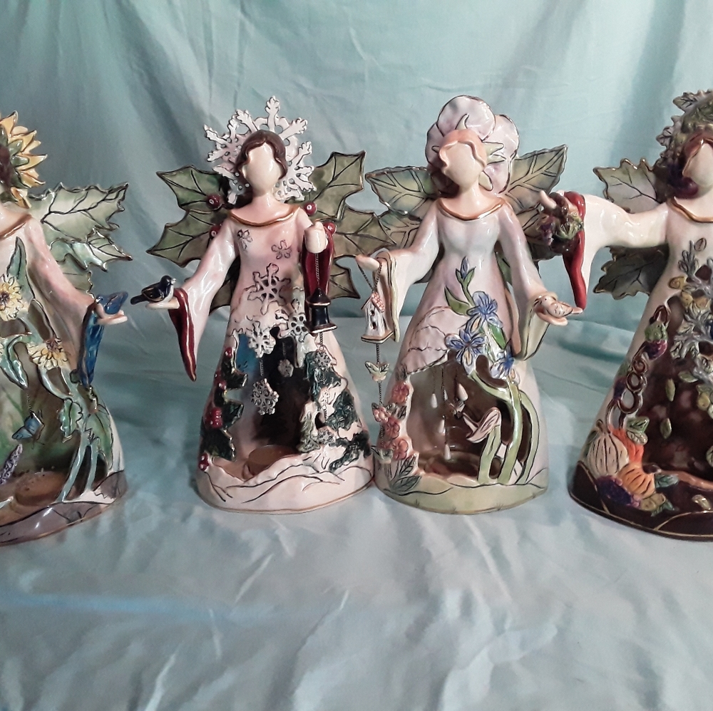 Set CERAMIC 4 SEASON CANDLE HOLDERS
